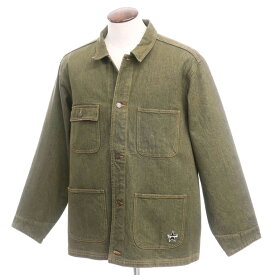【中古】シュプリーム Supreme 2022年春夏 Denim Chore Coat デニム カバーオール ブルゾン オリーブ【サイズXL】【GRN】【S/S/A/W】【状態ランクB】【メンズ】【10299-955288】[DPD]
