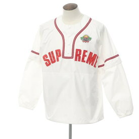 【中古】シュプリーム Supreme 2022年春夏物 Snap-Off Sleeve L/S Baseball Top ポリエステル 2WAY ベースボールシャツ ホワイト【サイズL】【WHT】【S/S】【状態ランクB】【メンズ】【10602-955277】[BPD]