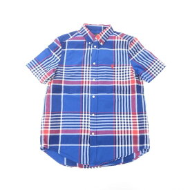 【中古】ラルフローレン Ralph Lauren チェック コットン 半袖 ボタンダウンシャツ ブルー×レッド×ホワイト【サイズL/G（14-16）】【BLU】【S/S】【状態ランクB】【キッズ】【50102-955240】[DPD]