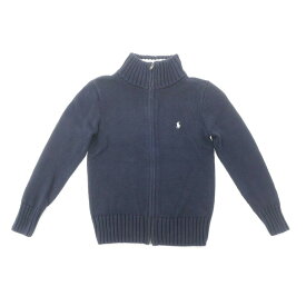 【中古】ポロ ラルフローレン Polo Ralph Lauren コットン ニット スタンドカラー ジップアップ カーディガン ネイビー【サイズ7（130/64）】【NVY】【S/S】【状態ランクC】【キッズ】【50102-955239】