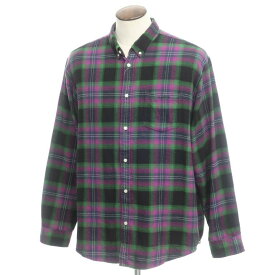 【中古】シュプリーム Supreme 2022年春夏 Brushed Plaid Flannel Shirt チェック ネルシャツ ブラック×パープル×グリーン【サイズXL】【BLK】【A/W】【状態ランクB】【メンズ】【10602-955244】[BPD]