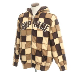 【中古】シュプリーム Supreme 2022年春夏 Reverse Patchwork Zip Up Hooded Sweatshirt パーカー ブラウン×ベージュ【サイズL】【BRW】【A/W】【状態ランクB】【メンズ】【10704-955231】