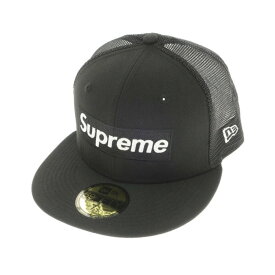 【中古】シュプリーム Supreme 2022年春夏 Box Logo Mesh Back New Era メッシュベースボールキャップ ブラック【サイズ7.5】【BLK】【S/S】【状態ランクB】【メンズ】