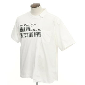 【中古】サカイ Sacai Big Lebowskiコラボ シャツドッキング 半袖Tシャツ ホワイト【サイズ3】【WHT】【S/S】【状態ランクA】【メンズ】