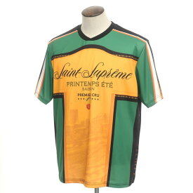 【中古】シュプリーム Supreme 2022年春夏 Premier Soccer Jersey ポリエステル 半袖Tシャツ グリーンxオレンジイエロー【サイズL】【GRN】【S/S】【状態ランクB】【メンズ】[CPD]