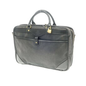 【中古】ホワイトハウスコックス Whitehouse Cox キャンバス レザー ブリーフケース ブラック【W41.5xH29.5xD9.5】【BLK】【S/S/A/W】【状態ランクD】【メンズ】【778997】[BPD]