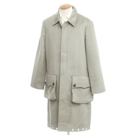 【新品】ラブラム ロンドン LABRUM LONDON 2021秋冬 JOHN NAIMBANA COAT シルク ステンカラーコート グレー【サイズM位】【GRY】【A/W】【状態ランクN】【メンズ】【778986】