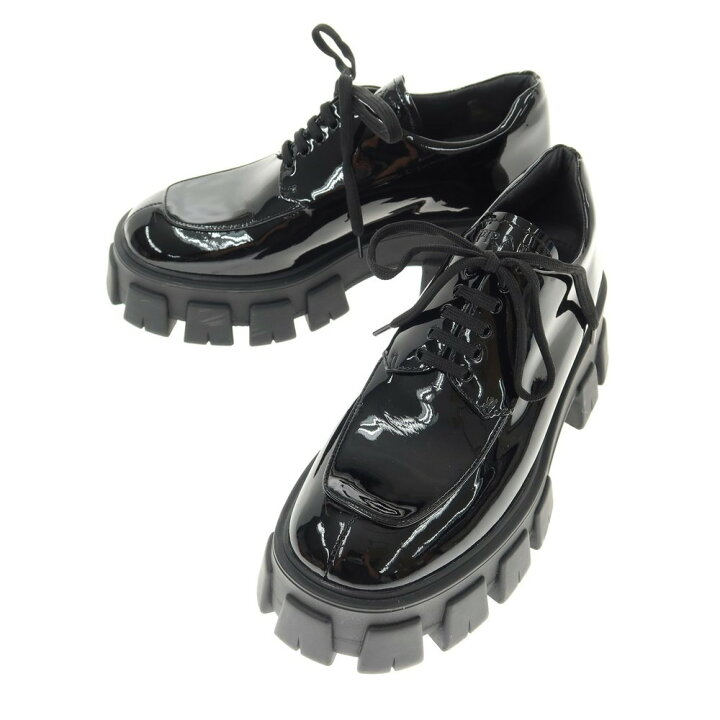 楽天市場】【中古】プラダ PRADA モノリス パテントレザー レース 