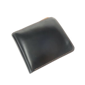 【中古】オオバセイホウ 大峡製鞄 ブライドルレザー 二つ折り財布 ブラックxベージュ【BLK】【S/S/A/W】【状態ランクC】【メンズ】【778782】[EPD]