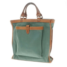 【中古】ホワイトハウスコックス Whitehouse Cox キャンバス トートバッグ グリーンxブラウン【W34.5xH34.5xD10】【GRN】【S/S/A/W】【状態ランクD】【メンズ】【769793】