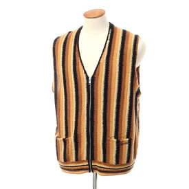 【中古】シュプリーム Supreme 2021年春夏 Stripe Sweater Vest アクリルコットン ジップアップ ニットベスト ブラウン系xブラック【サイズM】【BRW】【S/S】【状態ランクC】【メンズ】【769781】[APD]
