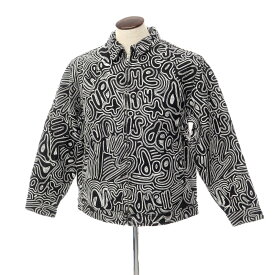 【中古】【未使用】シュプリーム Supreme 2022年春夏 Chainstitch Denim Jacket 刺しゅう デニムジャケット ブラックxホワイト【サイズL】【BLK】【S/S/A/W】【状態ランクS】【メンズ】【769773】