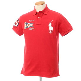 【中古】ポロ ラルフローレン Polo Ralph Lauren コットン 鹿の子 半袖 ポロシャツ レッド【サイズM】【RED】【S/S】【状態ランクB】【メンズ】【769691】[EPD]