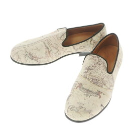 【中古】スペースクラフト SPACE CRAFT 地図柄 レザー ヴァンプローファー ベージュ系【サイズ5 1/2】【BEI】【S/S/A/W】【状態ランクA】【レディース】【769685】[BPD]