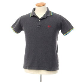 【中古】フレッドペリー FRED PERRY コットン 鹿の子 半袖 ポロシャツ ダークグレー【サイズM】【GRY】【S/S】【状態ランクC】【メンズ】【769673】[EPD]