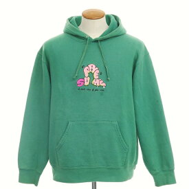 【中古】シュプリーム Supreme 2021年春夏 Don't Care Hooded Sweatshirt コットン 裏起毛 プルオーバーパーカー グリーン【サイズM】【GRN】【A/W】【状態ランクD】【メンズ】【769387】[EPD]