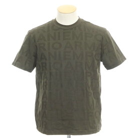 【中古】エンポリオ アルマーニ EMPORIO ARMANI ハイゲージコットン ジャカードロゴ 半袖Tシャツ オリーブグリーン【サイズS】【GRN】【S/S】【状態ランクB】【メンズ】【769298】[DPD]