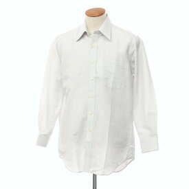 【中古】【未使用】アクアスキュータム Aquascutum コットンリネン ストライプ ドレスシャツ ホワイトxスモークラベンダー【サイズ39-80】【PUP】【S/S/A/W】【状態ランクS】【メンズ】【769291】