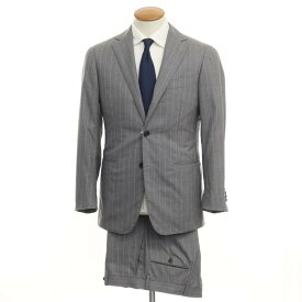 【中古】サルトリア リング Sartoria Ring ウール ストライプ 3B セットアップ スーツ グレーxホワイト【サイズ46】【GRY】【S/S】【状態ランクB】【メンズ】【769176】[CPD]