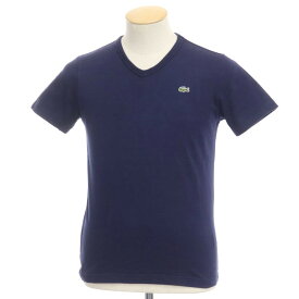 【中古】ラコステ LACOSTE コットン VネックTシャツ ネイビー【サイズ2】【NVY】【S/S】【状態ランクB】【メンズ】【769176】[CPD]