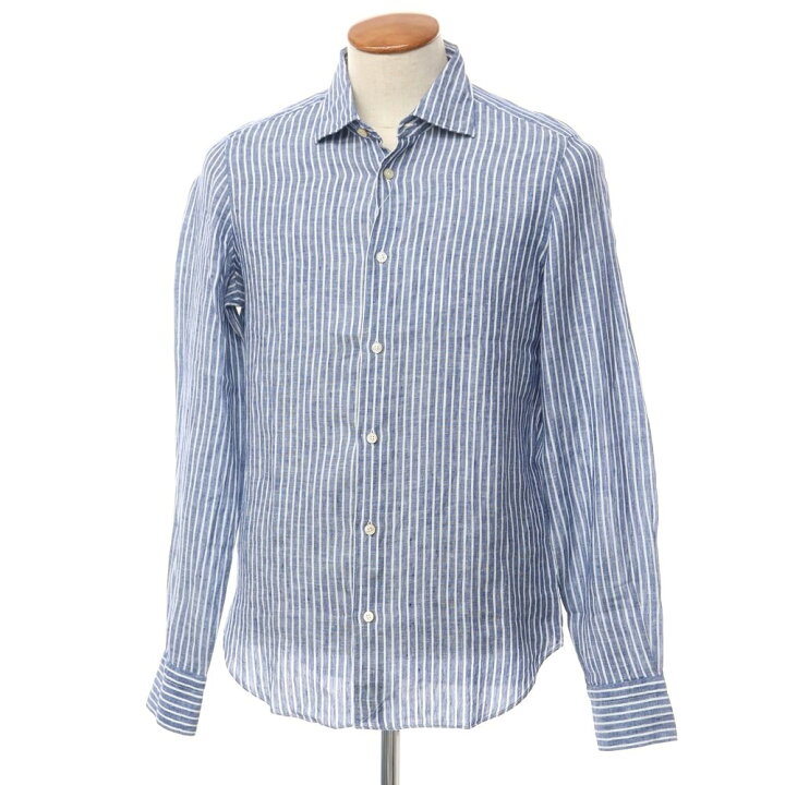 楽天市場】【中古】フィナモレ Finamore リネン ストライプ シャツ 