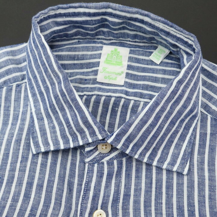 楽天市場】【中古】フィナモレ Finamore リネン ストライプ シャツ 