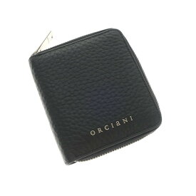 【中古】オルチアーニ ORCIANI シュリンクレザー ジップアラウンド 二つ折り財布 ブラック【BLK】【S/S/A/W】【状態ランクA】【メンズ】【769073】[EPD]