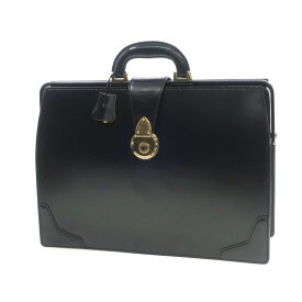 【中古】オオバセイホウ 大峡製鞄 ブライドルレザー スリム ダレスバッグ ブラック【BLK】【S/S/A/W】【状態ランクB】【メンズ】【769069】[EPD]