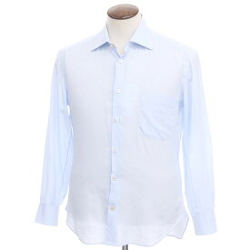 【中古】キートン Kiton ツイルコットン セミワイドカラー ドレスシャツ ライトブルー【サイズ41】【BLU】【S/S/A/W】【状態ランクC】【メンズ】【768982】[EPD]