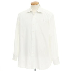 【中古】ブリオーニ Brioni ブロードコットン セミワイドカラー ドレスシャツ ホワイト【サイズ表記なし（L位）】【WHT】【S/S/A/W】【状態ランクC】【メンズ】【768982】[EPD]
