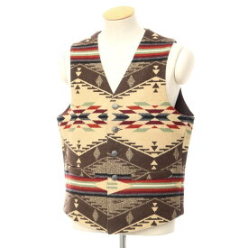 【中古】ペンドルトン PENDLETON ラグウールコットン ネイティブ柄 ベスト ダークブラウンxベージュ【サイズS】【BRW】【A/W】【状態ランクB】【メンズ】【768981】 BPD[EPD]