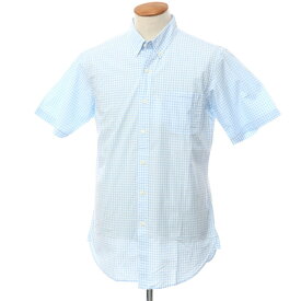 【中古】ブルックスブラザーズ Brooks Brothers コットン チェック 半袖BDシャツ ライトブルーxホワイト【サイズM】【BLU】【S/S】【状態ランクB】【メンズ】【768980】 CPD[EPD]