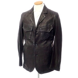 【中古】ジョルジオアルマーニ GIORGIO ARMANI レザー カジュアルジャケット ブラック【サイズ46】【BLK】【A/W】【状態ランクB】【メンズ】【768977】 BPD[EPD]