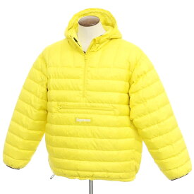 【中古】シュプリーム Supreme 2021年秋冬 Micro Down Half Zip Hooded Pullover ポリエステル プルオーバー ダウンジャケット イエロー【サイズL】【YEL】【A/W】【状態ランクD】【メンズ】【768973】