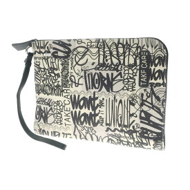 【中古】ザネラート ZANELLATO レザー クラッチバッグ クリームxブラック【W33.5xH24】【BEI】【S/S/A/W】【状態ランクB】【メンズ】【768971】 CPD[DPD]