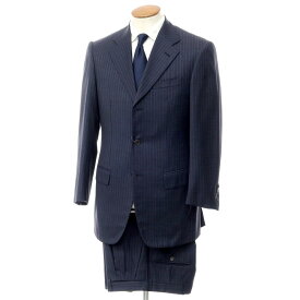 【中古】サルトリア パルテノペア Sartoria Partenopea ウール ストライプ 3つボタンスーツ ネイビー【サイズ46】【NVY】【A/W】【状態ランクC】【メンズ】【768971】 BPD[EPD]