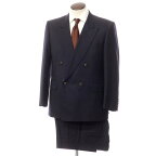 【中古】ギーブス＆ホークス GIEVES&HAWKES ウール ダブルスーツ ネイビー【サイズジャケット 98 88 175/パンツ86】【NVY】【A/W】【状態ランクC】【メンズ】【768786】[DPD]