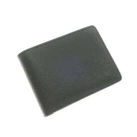 【中古】ルイ ヴィトン LOUIS VUITTON RFID有 タイガ レザー 二つ折り財布 ブラック【BLK】【S/S/A/W】【状態ランクA】【メンズ】【768774】[BPD]