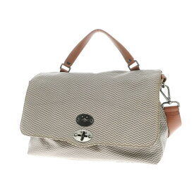 【中古】ザネラート ZANELLATO ブランディン ポスティーナ ショルダーバッグ ブラウンxホワイト【W39.5xH24xD18】【BRW】【S/S/A/W】【状態ランクD】【ユニセックス】【759783】[BPD]