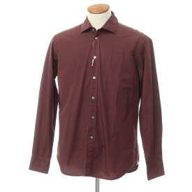 【新品】バグッタ Bagutta ブロードコットン カジュアルシャツ ボルドー【サイズ40】【RED】【S/S/A/W】【状態ランクN】【メンズ】【759694】