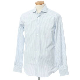 【新品】バグッタ Bagutta コットン ストライプ ドレスシャツ ライトブルー【サイズ40】【BLU】【S/S/A/W】【状態ランクN】【メンズ】【759694】