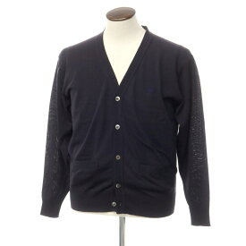 【中古】アクアスキュータム Aquascutum ハイゲージコットン ニットカーディガン ダークネイビー【サイズL】【NVY】【S/S】【状態ランクB】【メンズ】【759688】