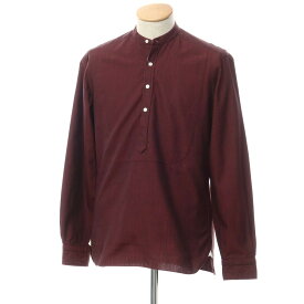 【中古】バルバ ダンディライフ BARBA DANDY LIFE コットン バンドカラー プルオーバーシャツ ボルドー【サイズ37】【RED】【S/S/A/W】【状態ランクB】【メンズ】【759684】