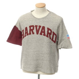 【中古】ボートメイクニュークローズ VOTE MAKE NEW CLOTHES HARVARD プリント 半袖Tシャツ グレーxボルドー【サイズXS】【GRY】【S/S】【状態ランクC】【メンズ】【759589】