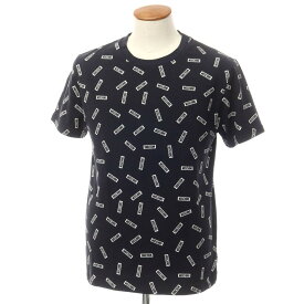 【中古】【未使用】モスキーノ MOSCHINO ストレッチコットン ロゴ 半袖Tシャツ ブラックxホワイト【サイズM】【BLK】【S/S】【状態ランクS】【メンズ】【759588】