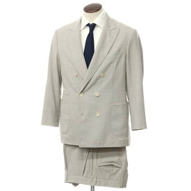 【中古】ブルネロクチネリ Brunello Cucinelli ウール 6B ダブルスーツ ライトグレー【サイズ48】【GRY】【S/S】【状態ランクD】【メンズ】【759582】