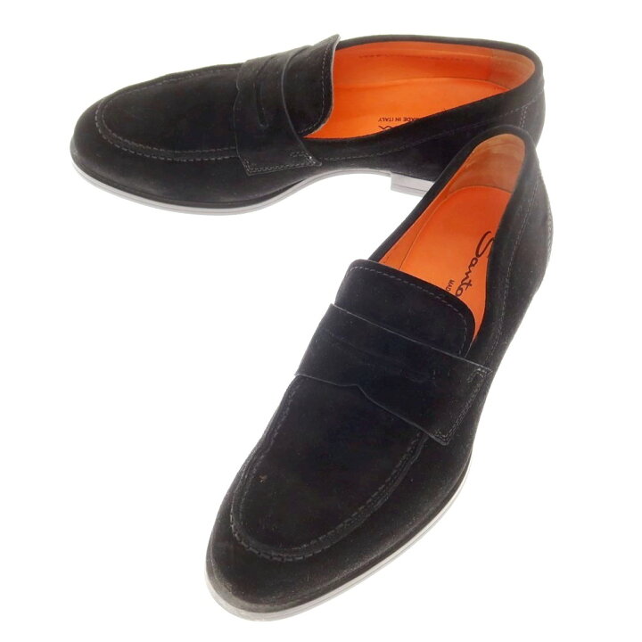 楽天市場】【中古】サントーニ Santoni スエード コインローファー  