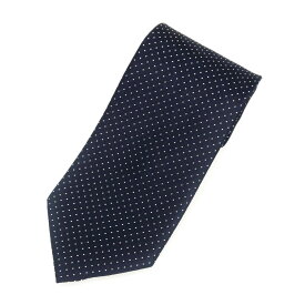 【SALE/20倍】【中古】エルメネジルドゼニア Ermenegildo Zegna ドット 3つ折り シルク ネクタイ ネイビーxホワイト【NVY】【S/S/A/W】【状態ランクB】【メンズ】【759570】