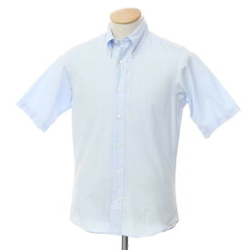 【中古】インディビジュアライズドシャツ INDIVIDUALIZED SHIRTS コットン ボタンダウン 半袖シャツ ライトブルー【サイズS】【BLU】【S/S】【状態ランクC】【メンズ】【759497】