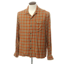 【中古】シュプリーム Supreme 2019年春夏 Plaid Rayon Shirt レーヨン カジュアルシャツ ブラウンxグリーン【サイズL】【BRW】【S/S/A/W】【状態ランクC】【メンズ】【759473】